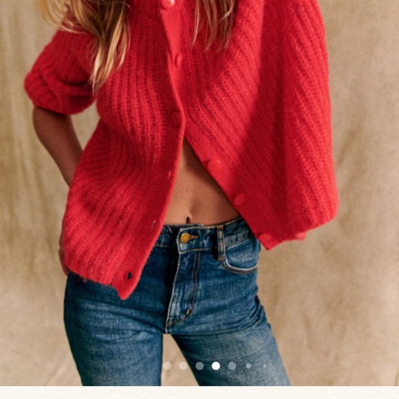 Sezane Sweaters - Sezane Emile Cardigan in Red